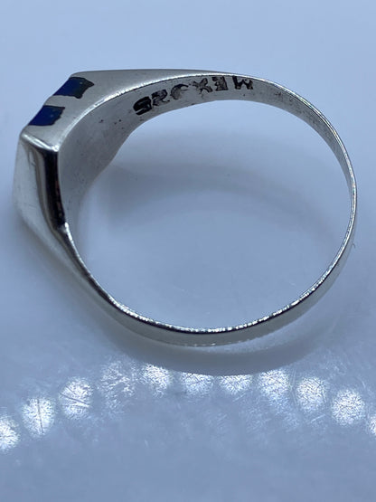 Anillo de Plata Solitario Piedra Azul — Minimalista Taxco — foto 5