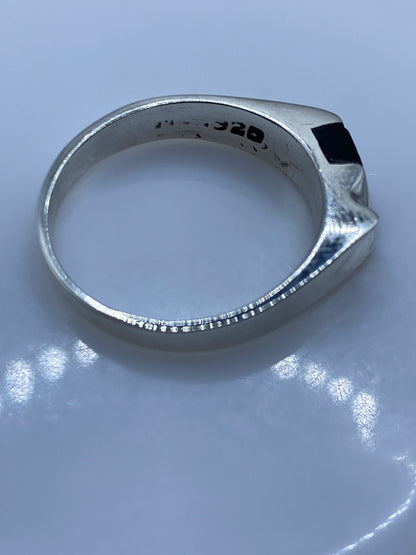 Anillo de Plata Ónix Negro Asimétrico — Diseño Moderno — foto 5