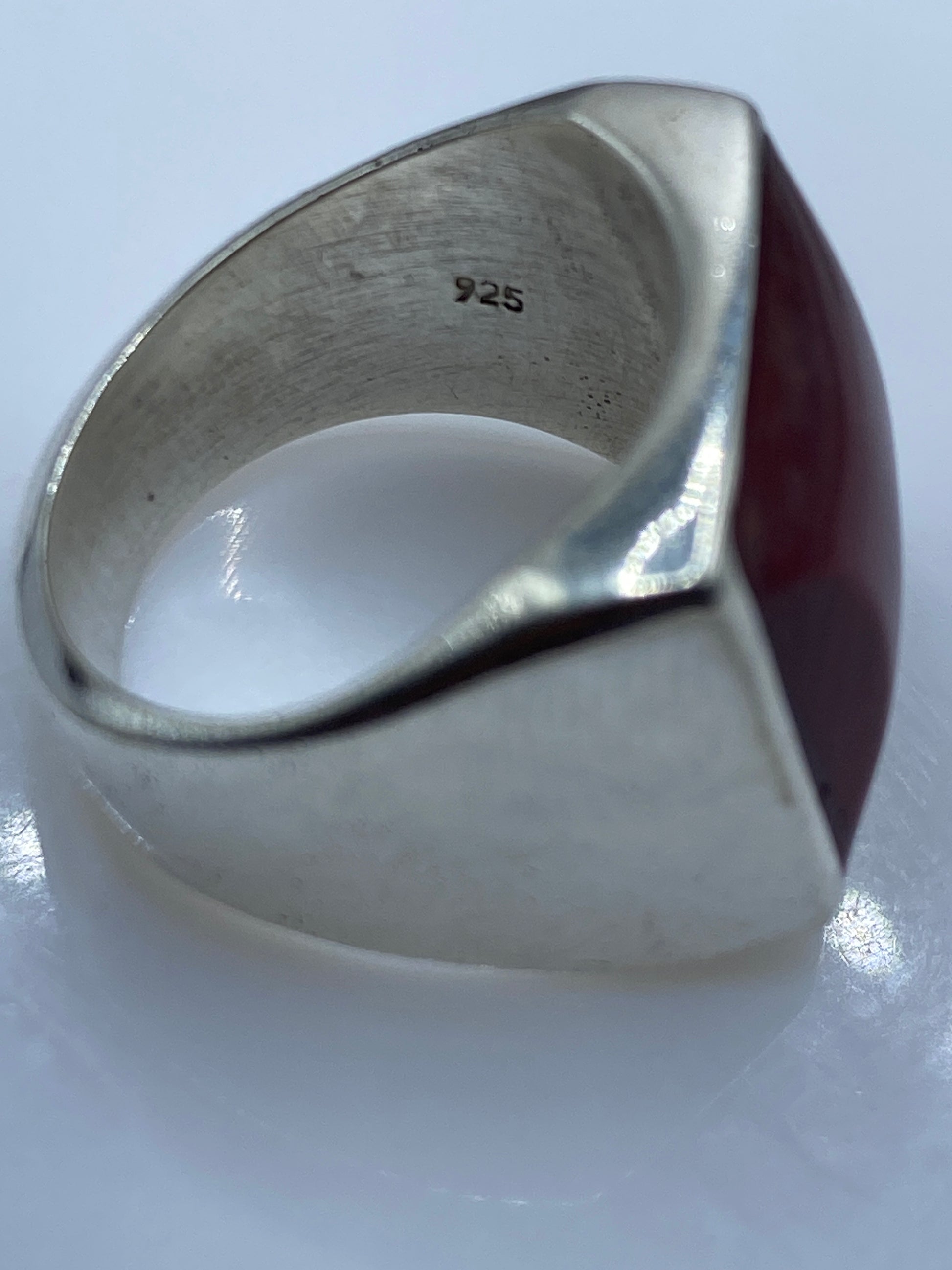 Anillo de Plata .925 Coral Rojo Escultural — Unisex — foto 5