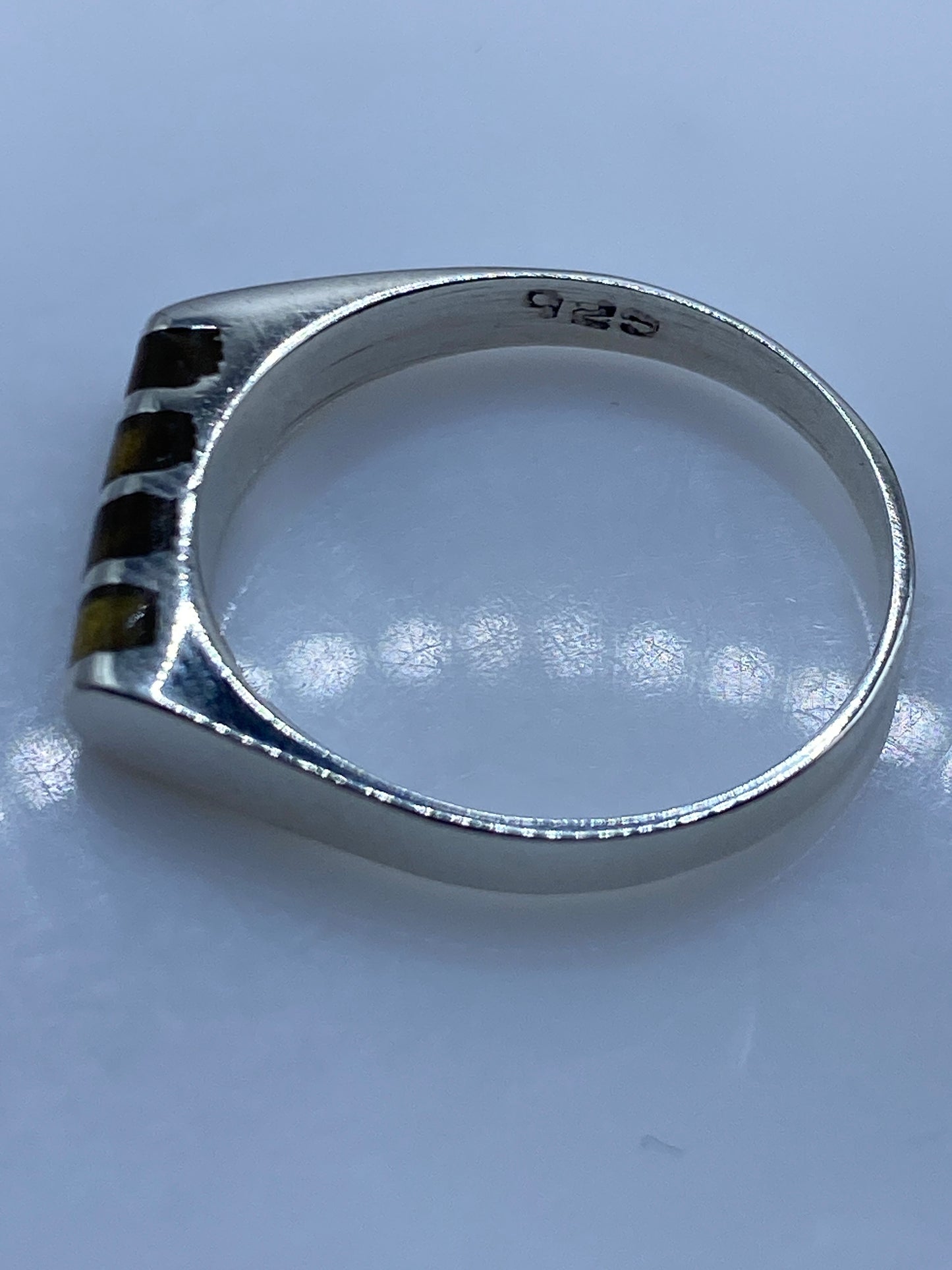 Anillo de Plata Banda con Piedra Café — Minimalista Taxco — foto 5