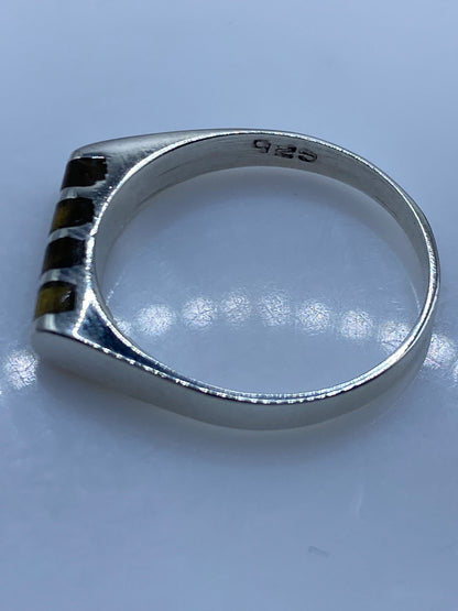 Anillo de Plata Banda con Piedra Café — Minimalista Taxco — foto 5