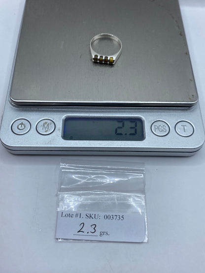Anillo de Plata Banda con Piedra Café — Minimalista Taxco — foto 6