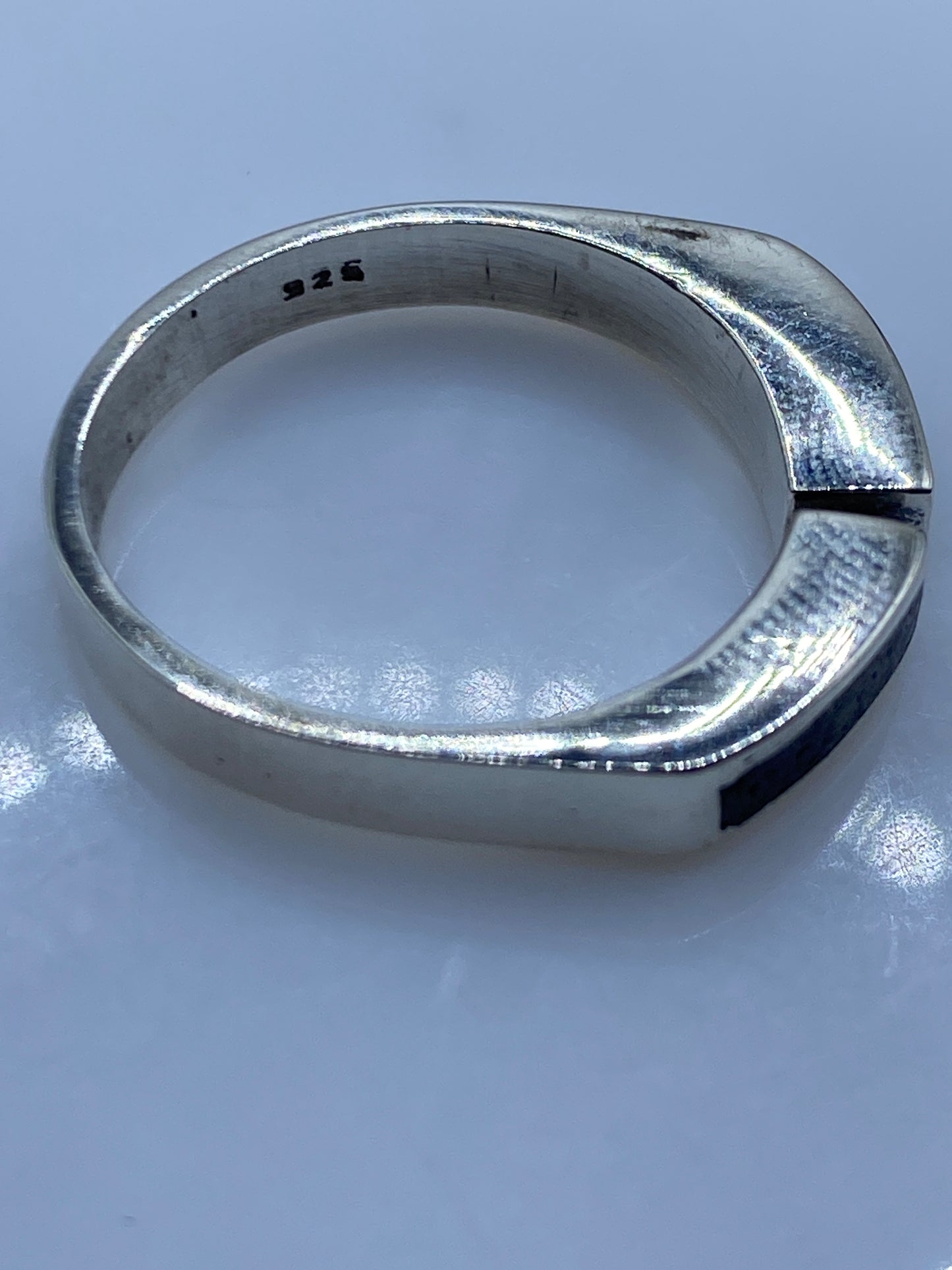 Anillo de Plata Ajustable con Incrustación — Minimalista — foto 5