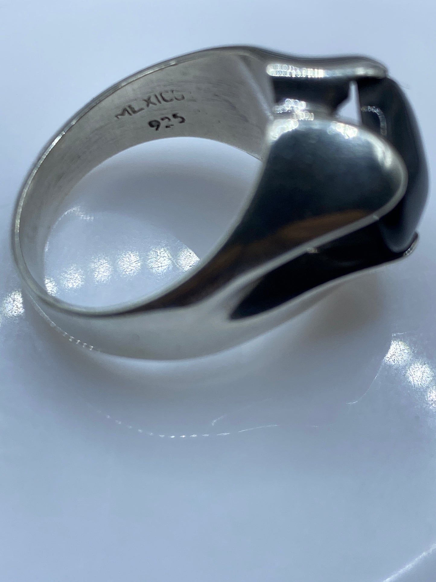 Anillo de Plata Masivo Ónix Negro — Solitario Hombre — foto 5