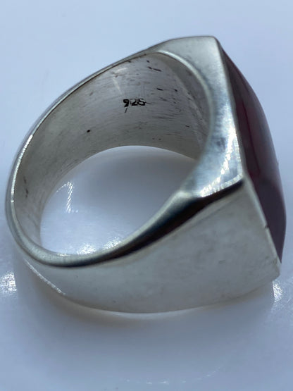 Anillo de Plata Coral Rojo Solitario — Unisex Taxco — foto 5
