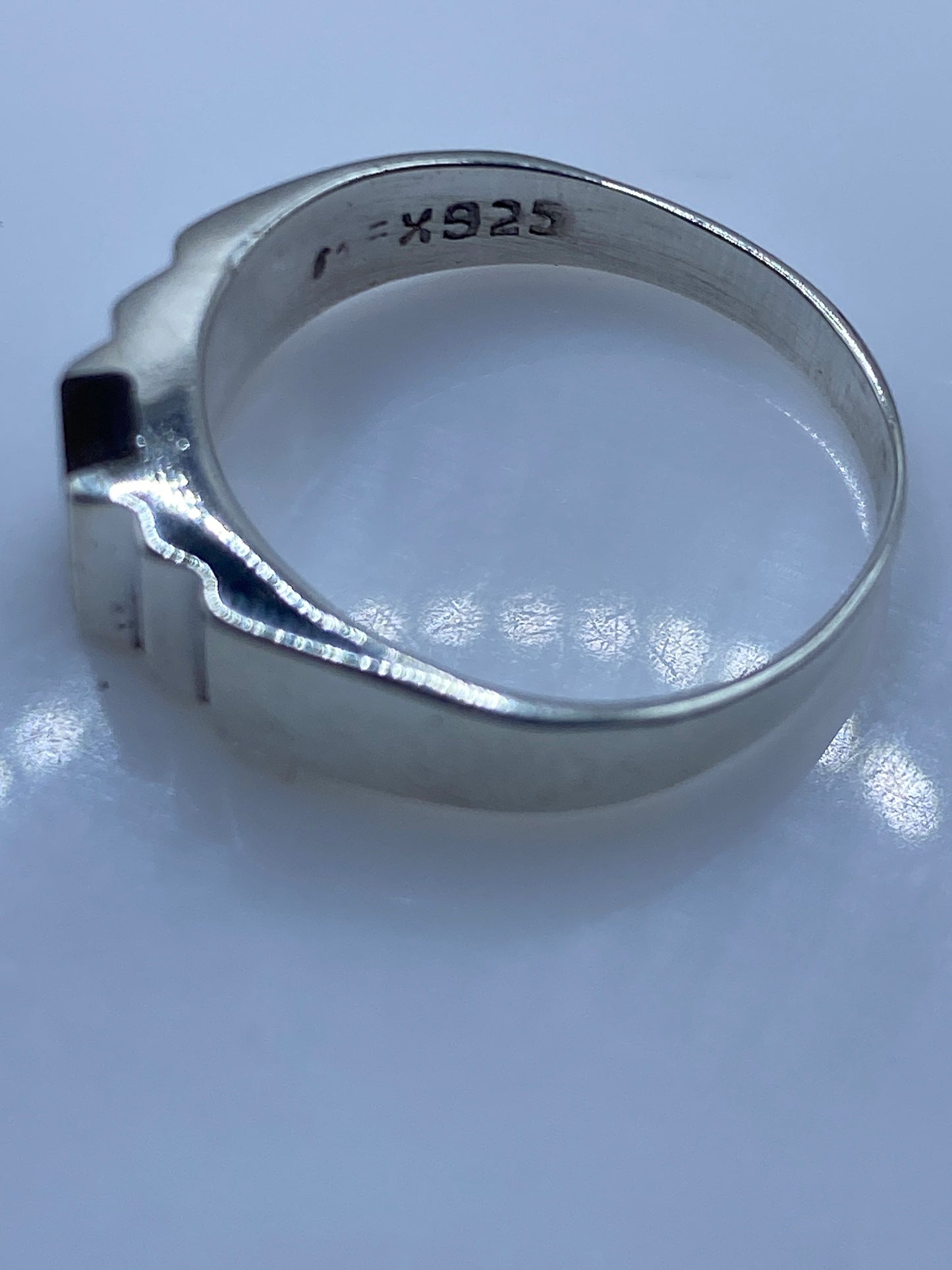 Anillo de Plata Sello con Piedra Café — Unisex Taxco .925 — foto 5