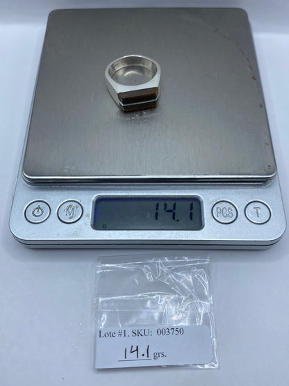 Anillo de Plata Macizo con Piedra Café — Sello Taxco — foto 6