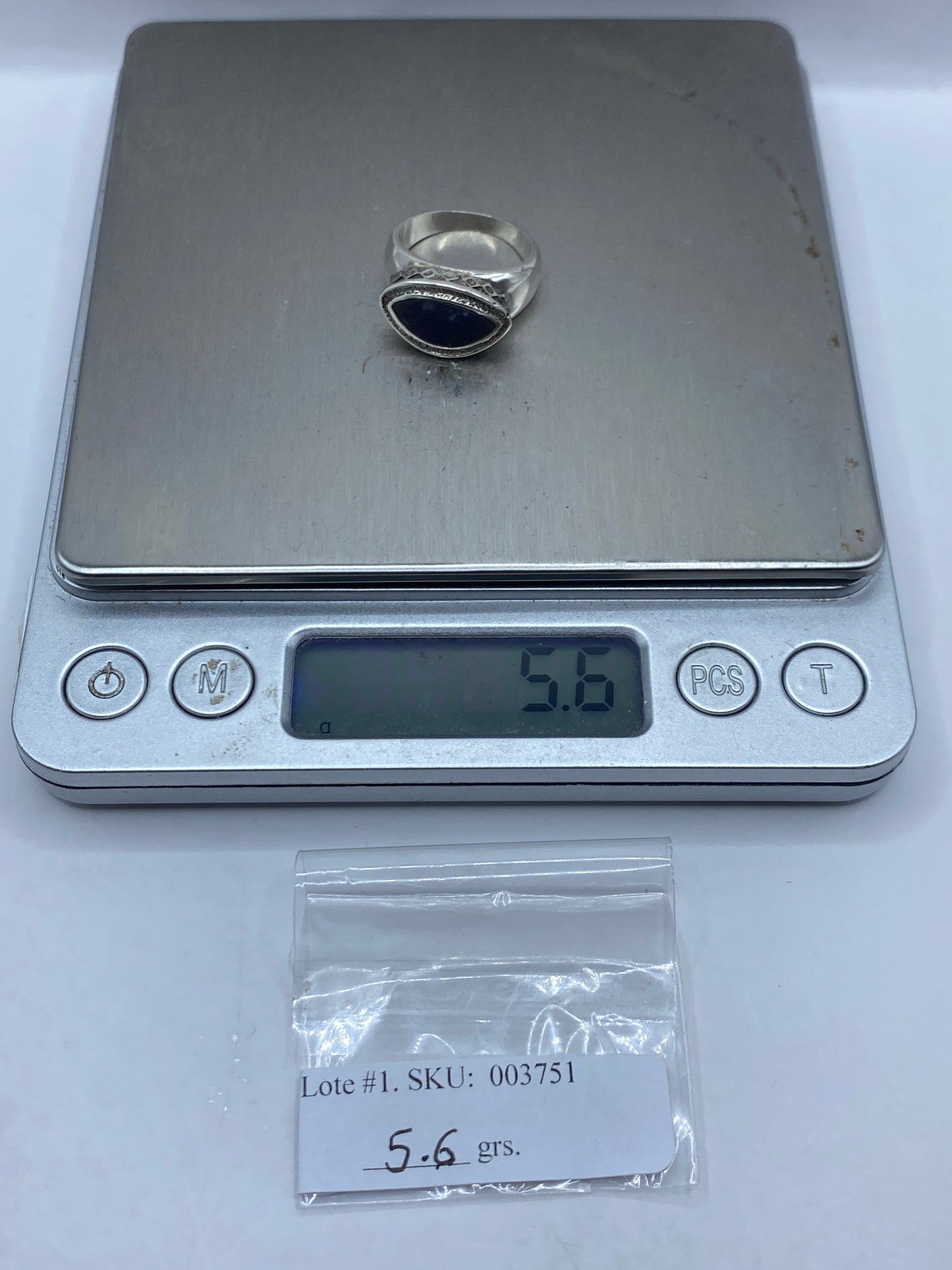 Anillo de Plata Lapislázuli Azul Profundo — Solitario Escultural — foto 6