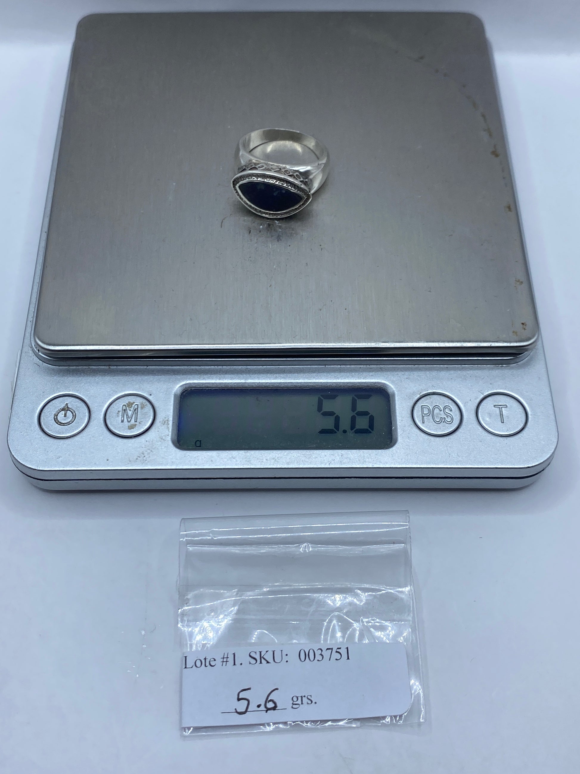 Anillo de Plata Lapislázuli Azul Profundo — Solitario Escultural — foto 6