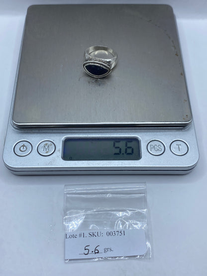 Anillo de Plata Lapislázuli Azul Profundo — Solitario Escultural — foto 6