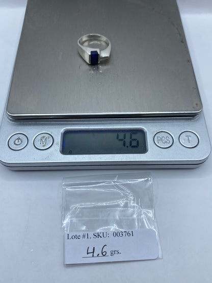 Anillo de Plata con Lapislázuli Azul — Geometría Minimalista — foto 6