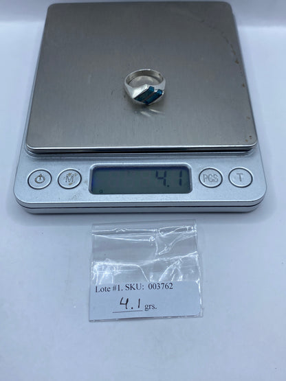 Anillo de Plata con Turquesa Azul Cielo — Diseño Moderno — foto 6