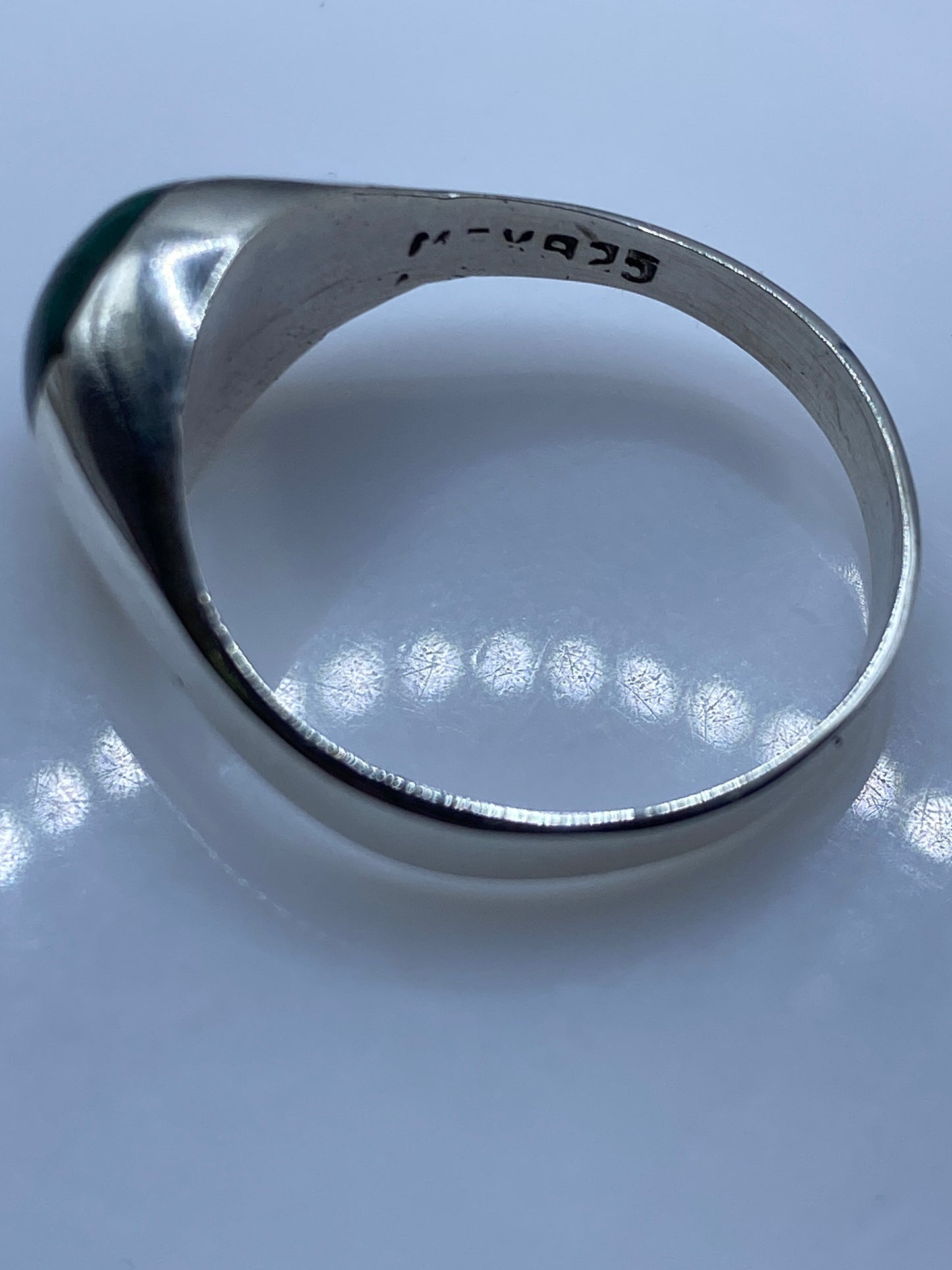 Anillo Plata Malaquita Verde — Solitario Pulido — foto 5