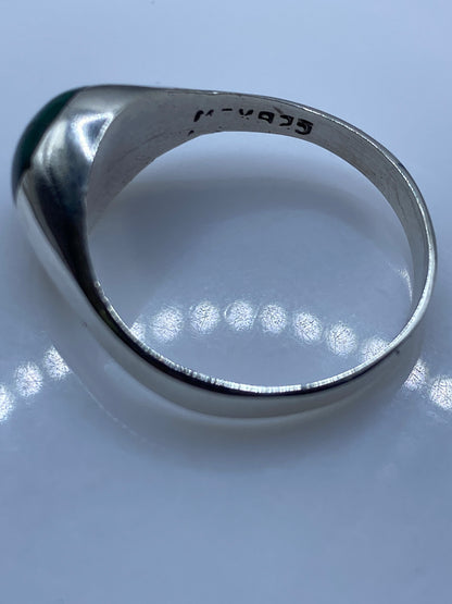 Anillo Plata Malaquita Verde — Solitario Pulido — foto 5