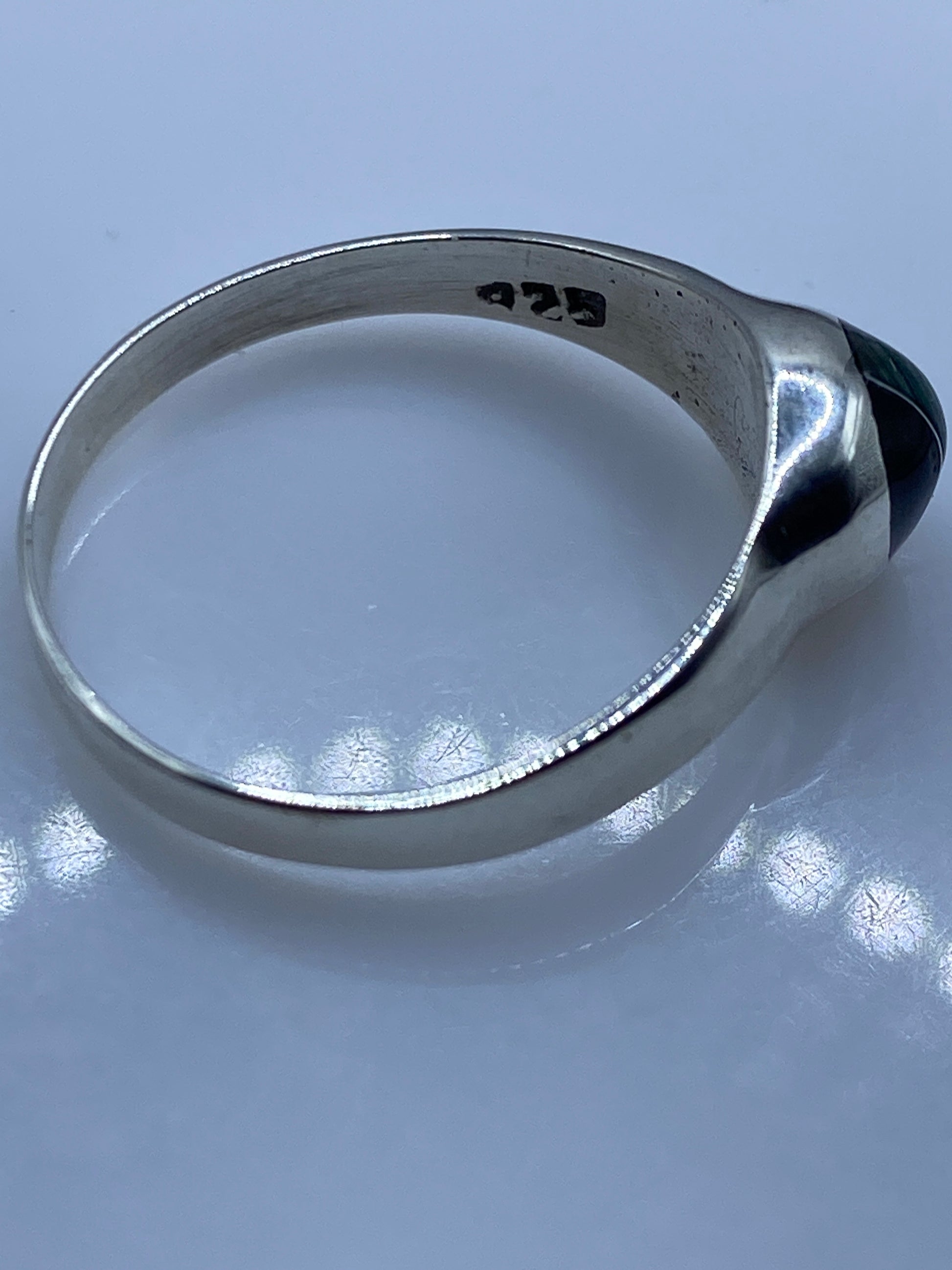 Anillo de Plata Solitario Malaquita Verde — Minimalista — foto 5