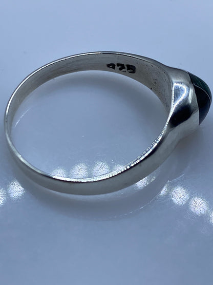 Anillo de Plata Solitario Malaquita Verde — Minimalista — foto 5