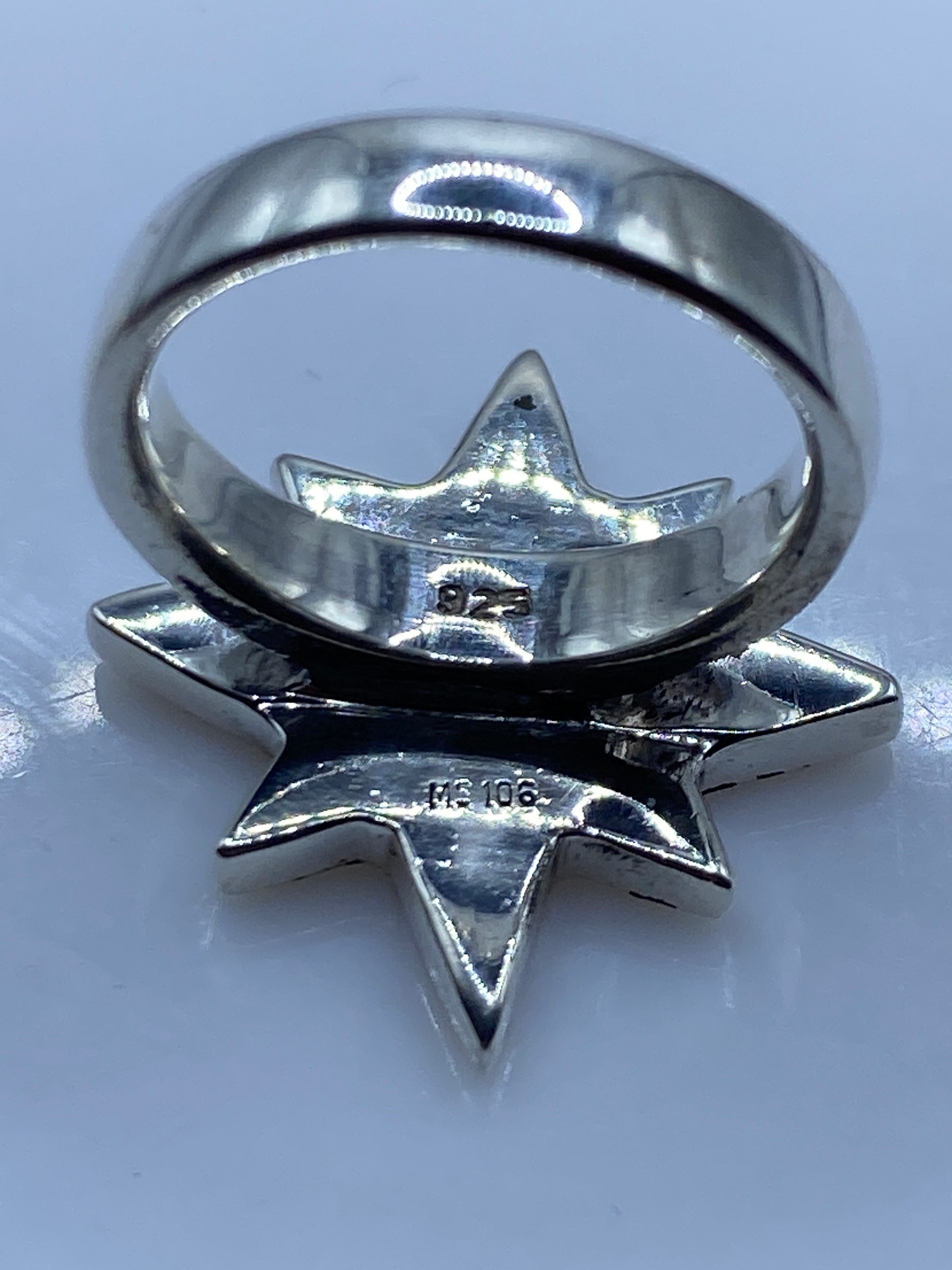 Anillo de Plata Estrella Geométrica Giratoria — Diseño Taxco — foto 5
