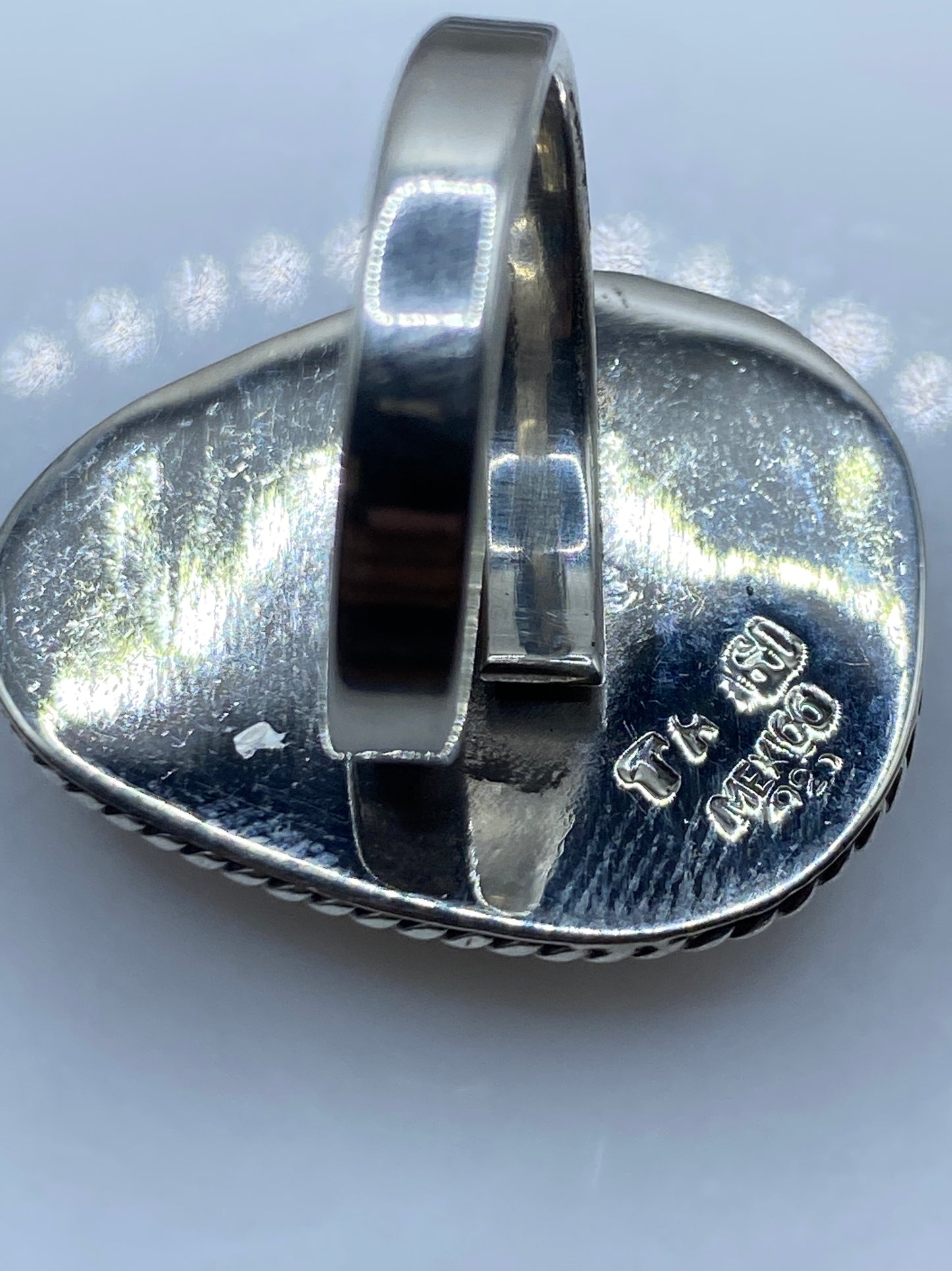 Anillo de Plata Ajustable con Malaquita Verde — Étnico Taxco — foto 5