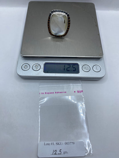 Anillo de Plata Perla Blanca Ajustable — Solitario Clásico — foto 6