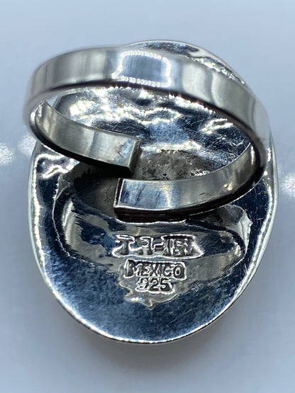 Anillo Ajustable Plata Piedra Iridiscente — Étnico Artesanal — foto 5