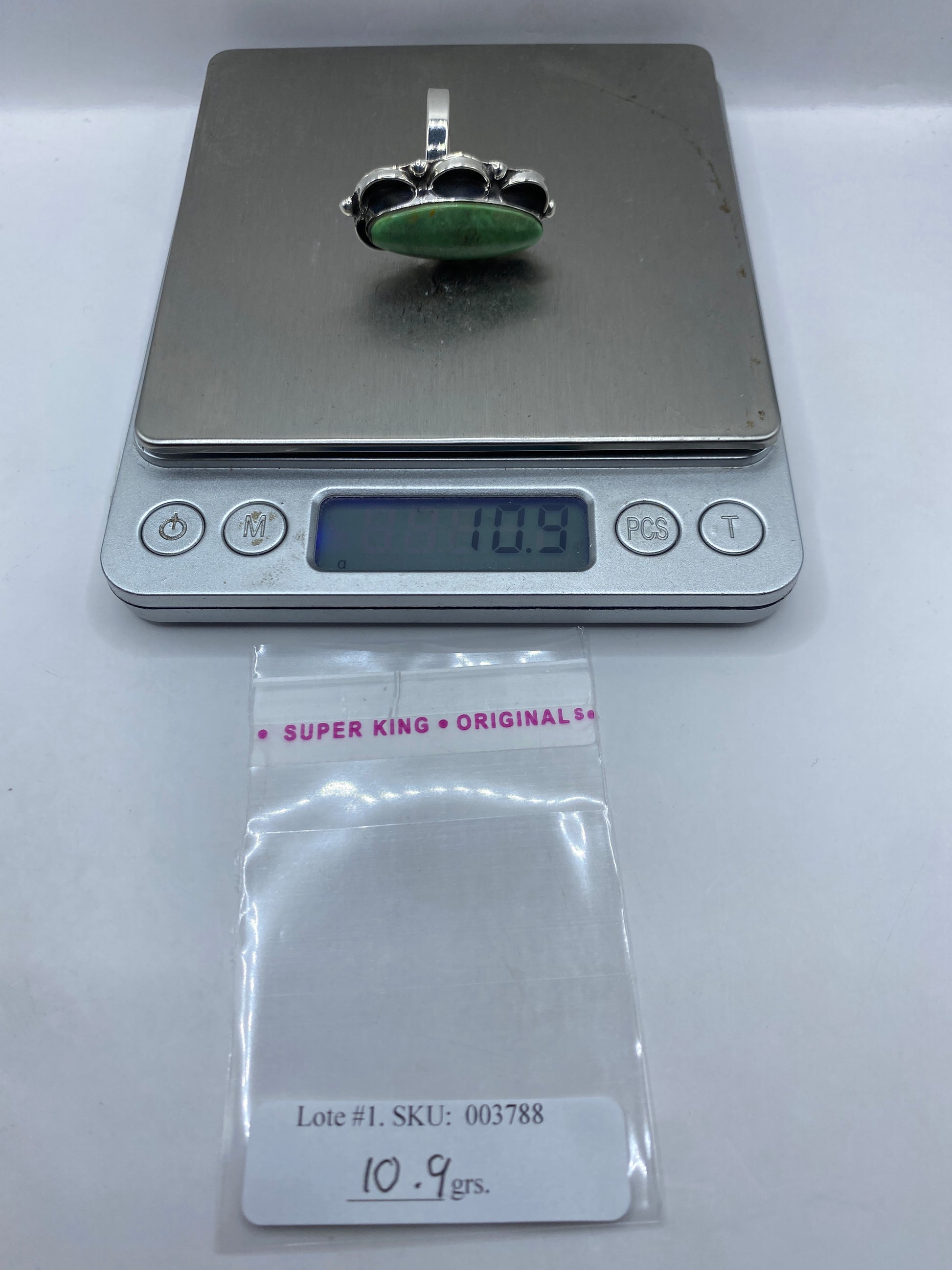 Anillo de Plata Malaquita Verde Ajustable — Diseño Étnico — foto 6