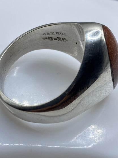 Anillo de Plata Ámbar Café — Solitario Arquitectónico — foto 5