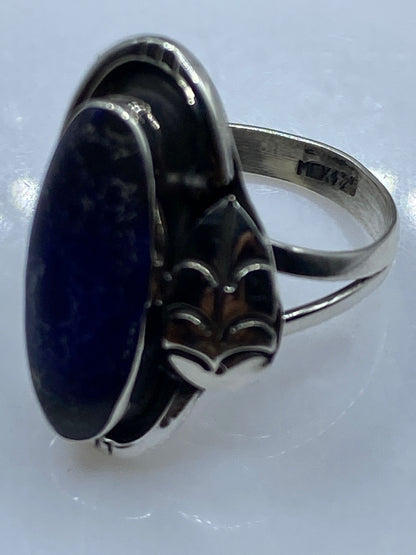 Anillo de Plata con Lapislázuli Azul — Diseño Étnico Tallado — foto 5
