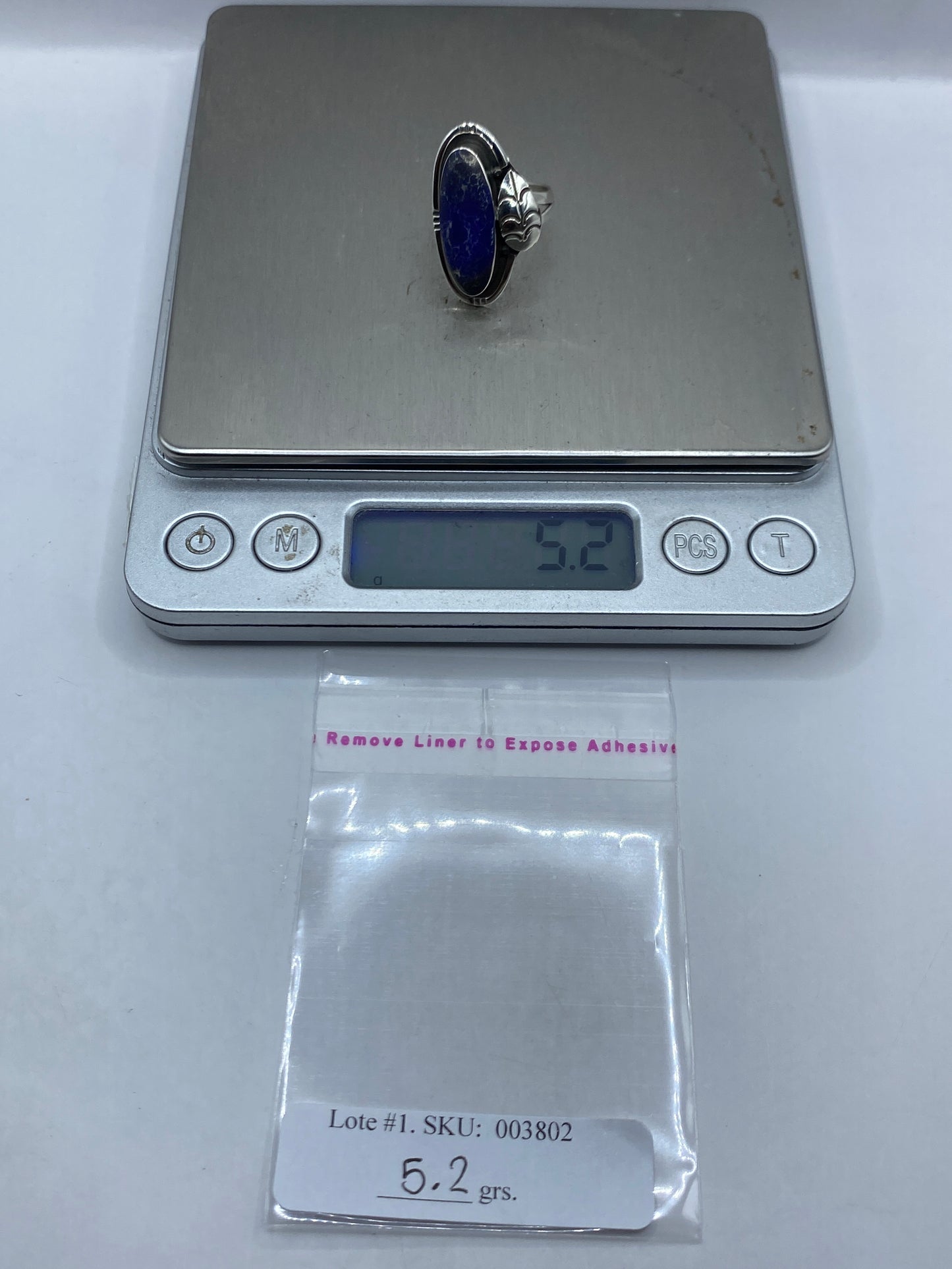 Anillo de Plata con Lapislázuli Azul — Diseño Étnico Tallado — foto 6