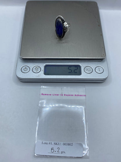 Anillo de Plata con Lapislázuli Azul — Diseño Étnico Tallado — foto 6