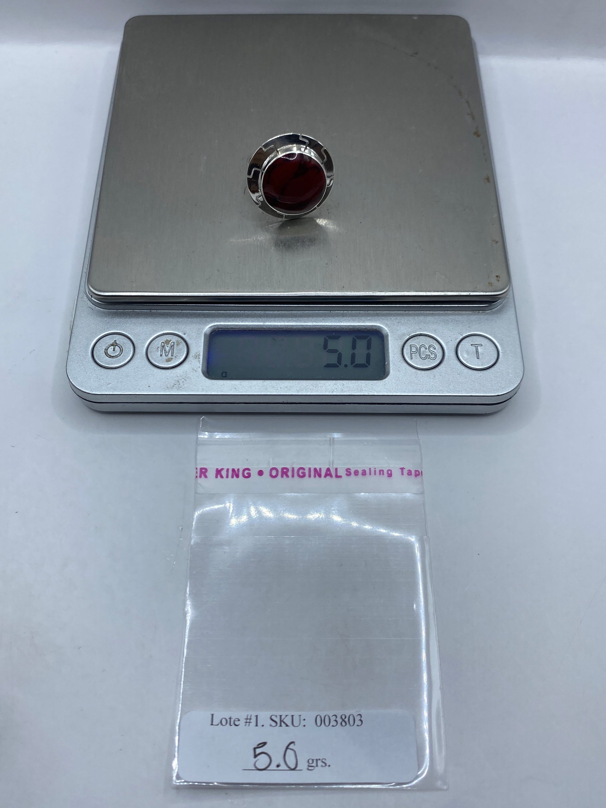 Anillo de Plata Coral Rojo Ajustable — Poder y Calidez — foto 6