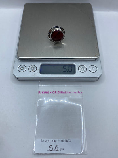 Anillo de Plata Coral Rojo Ajustable — Poder y Calidez — foto 6