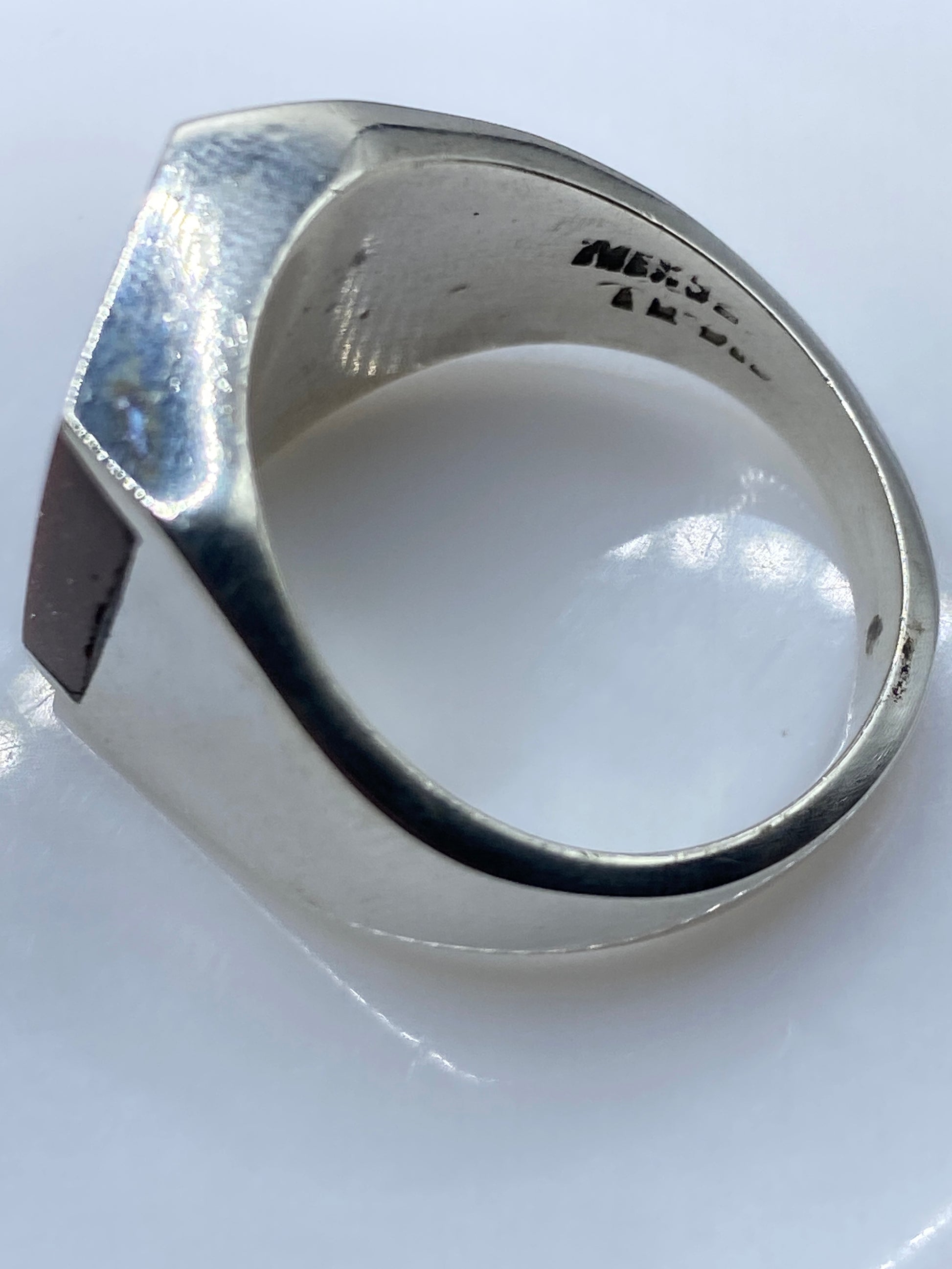 Anillo de Plata Signet Piedra Café — Unisex Minimalista — foto 5