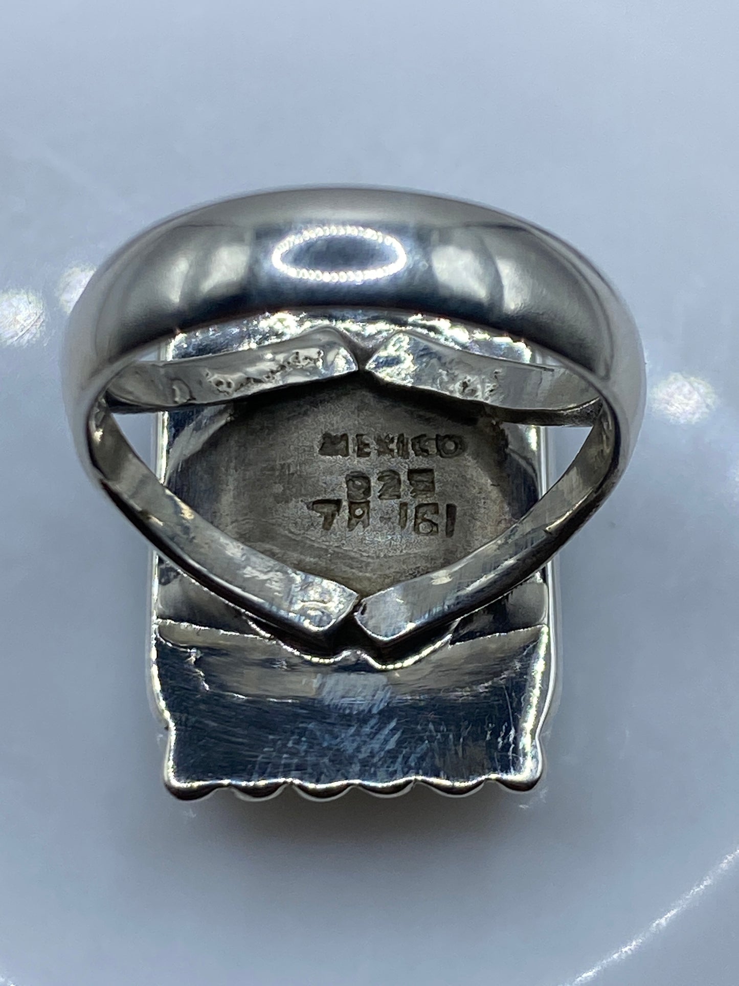 Anillo de Plata Turquesa Azul Cielo — Geométrico Taxco — foto 5