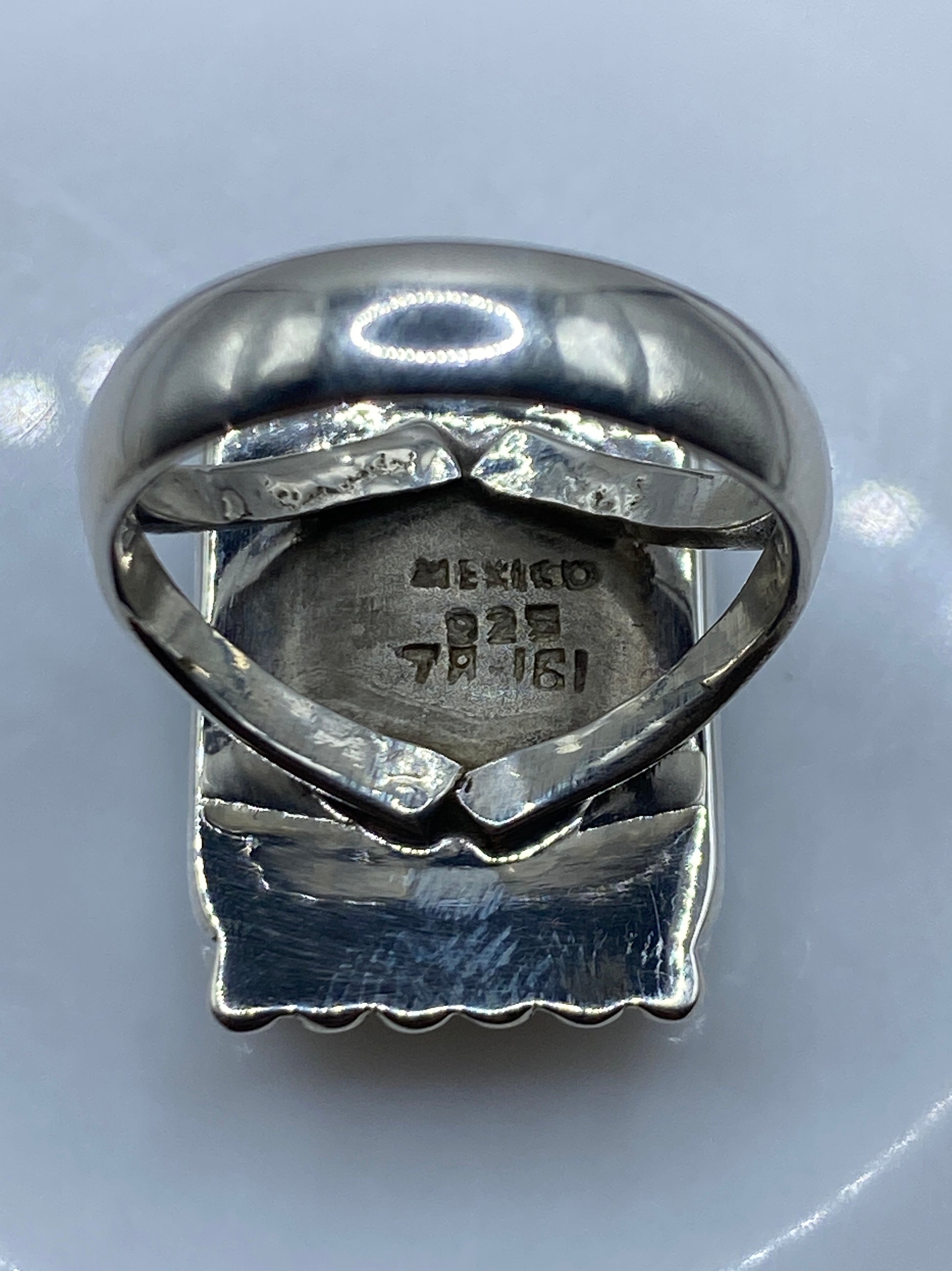 Anillo de Plata Turquesa Azul Cielo — Geométrico Taxco — foto 5