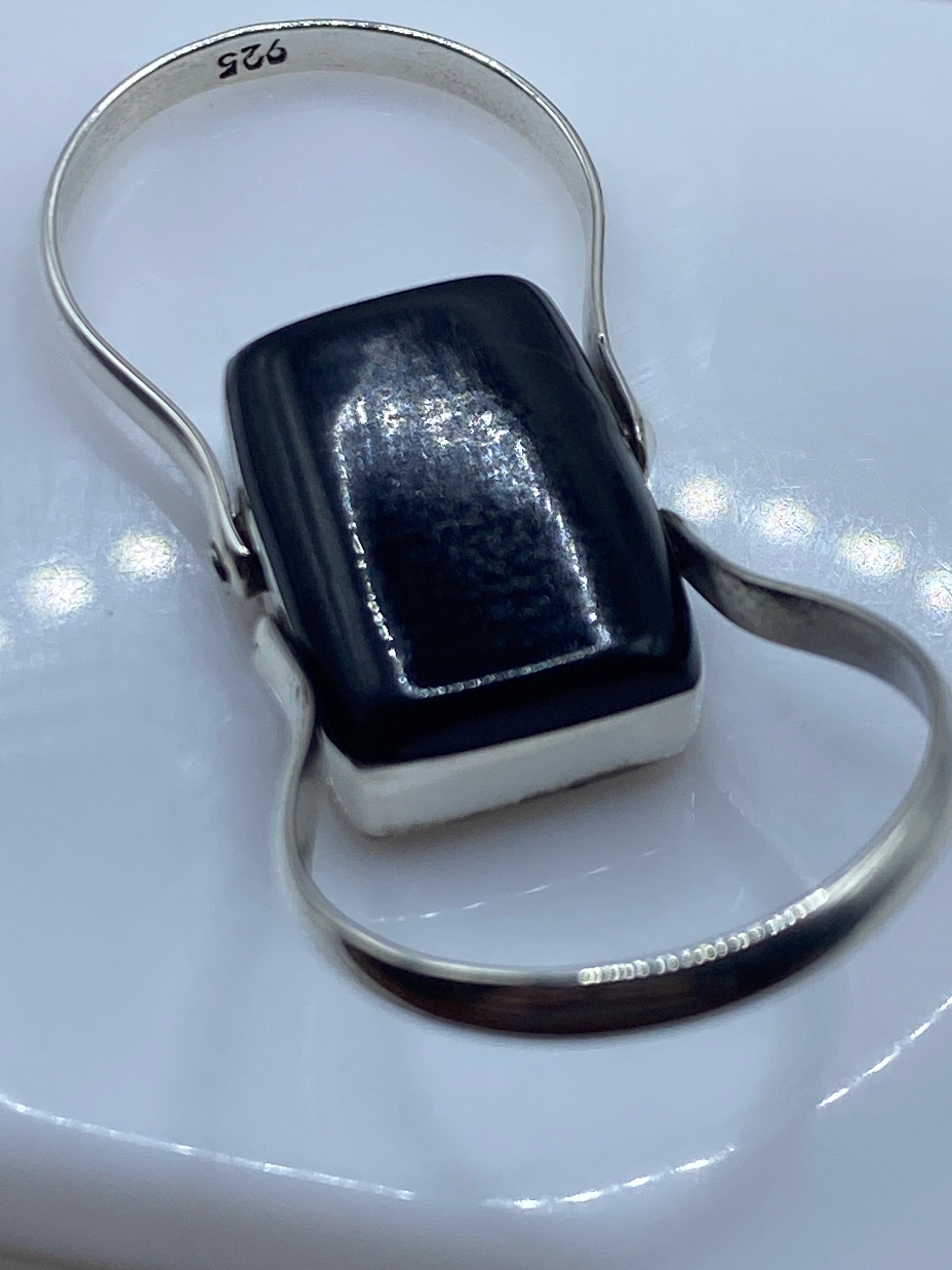 Anillo de Plata Ónix Negro Solitario — Elegancia Clásica — foto 5