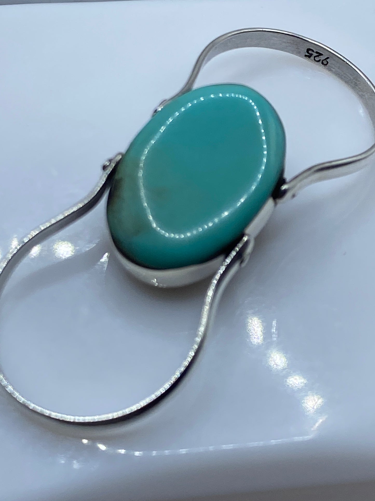 Anillo de Plata Turquesa Azul Cielo — Solitario Clásico — foto 5