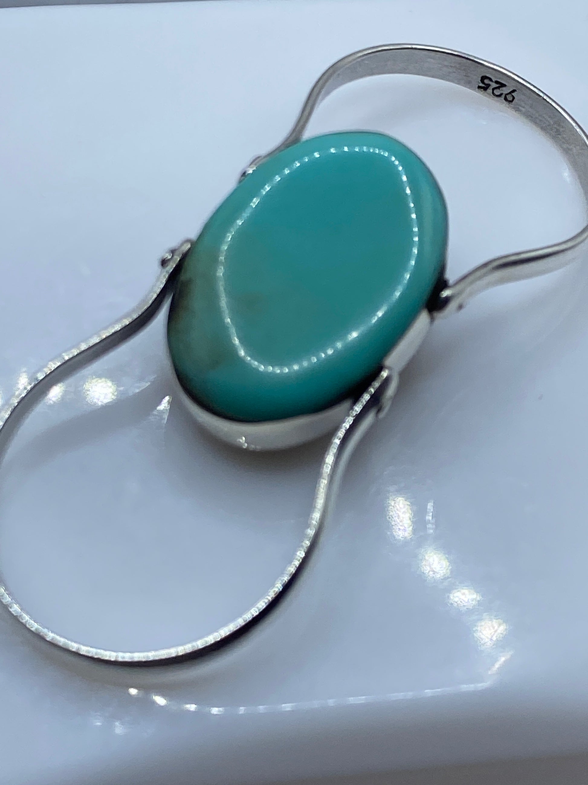 Anillo de Plata Turquesa Azul Cielo — Solitario Clásico — foto 5