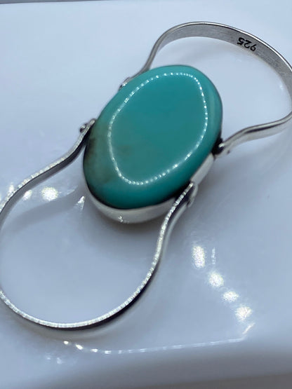 Anillo de Plata Turquesa Azul Cielo — Solitario Clásico — foto 5