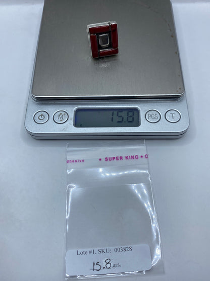 Anillo de Plata Coral Rojo Geométrico — Diseño Moderno — foto 6