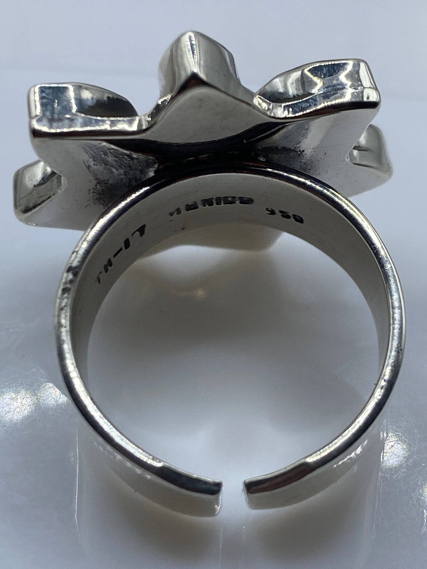 Anillo Malaquita Verde Ajustable — Plata .950 Artesanal — foto 5