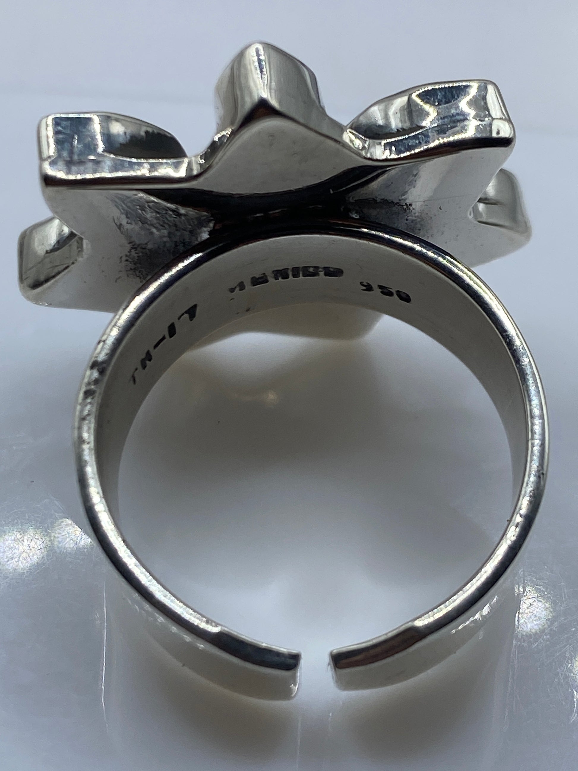 Anillo Malaquita Verde Ajustable — Plata .950 Artesanal — foto 5