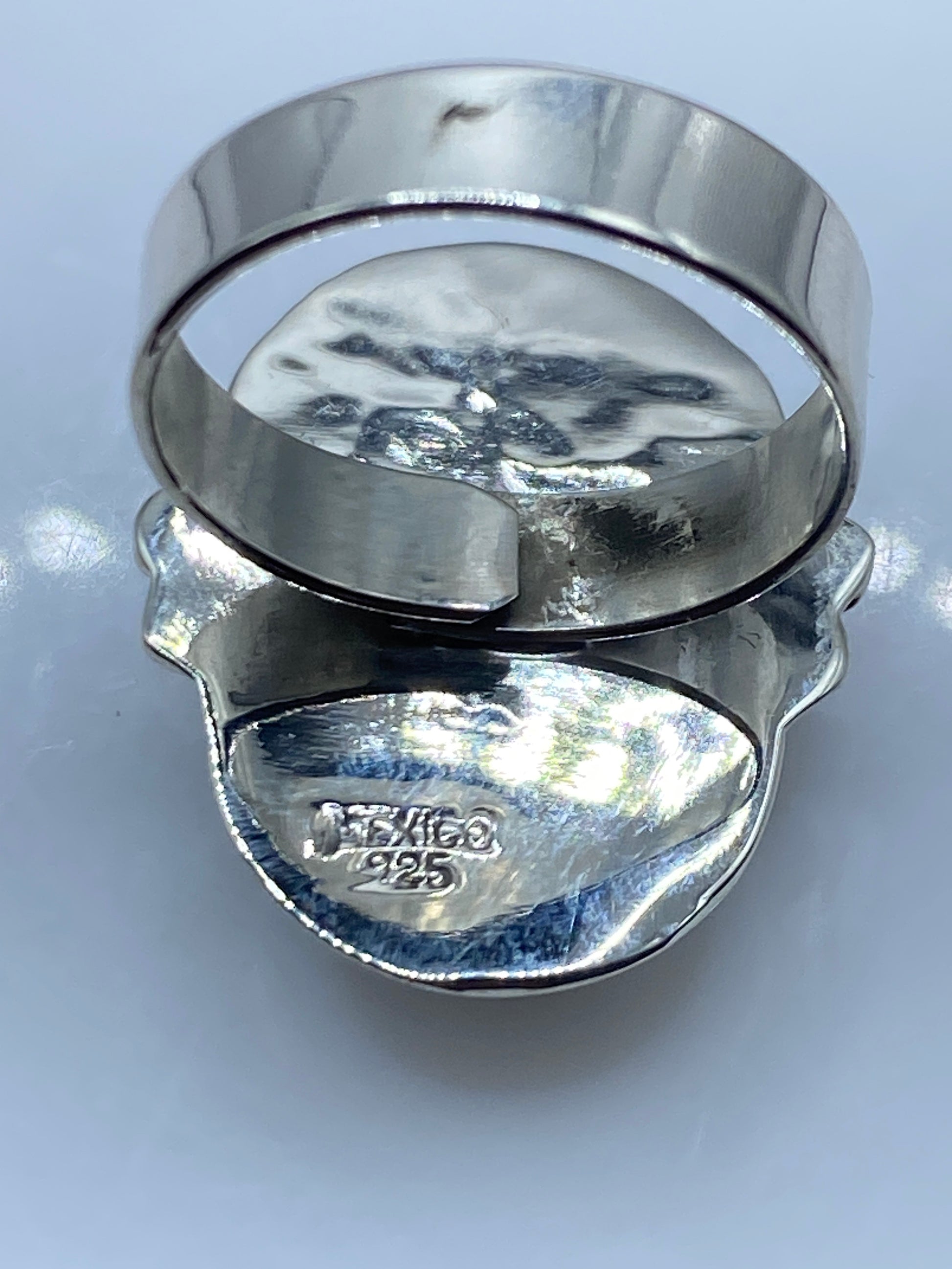 Anillo de Plata Turquesa Azul Cielo — Ajustable Étnico — foto 5