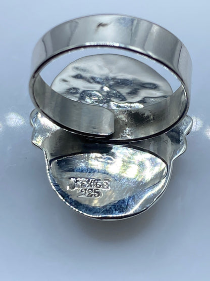 Anillo de Plata Turquesa Azul Cielo — Ajustable Étnico — foto 5