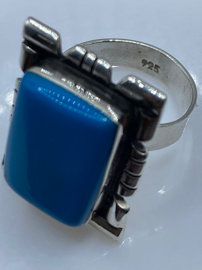 Anillo Plata Solitario Piedra Azul — Taxco Arquitectónico — foto 5