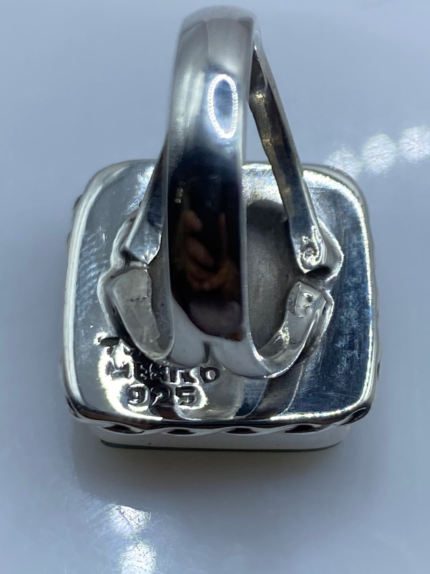 Anillo de Plata Turquesa Azul Cielo — Orla Trenzada Étnica — foto 5