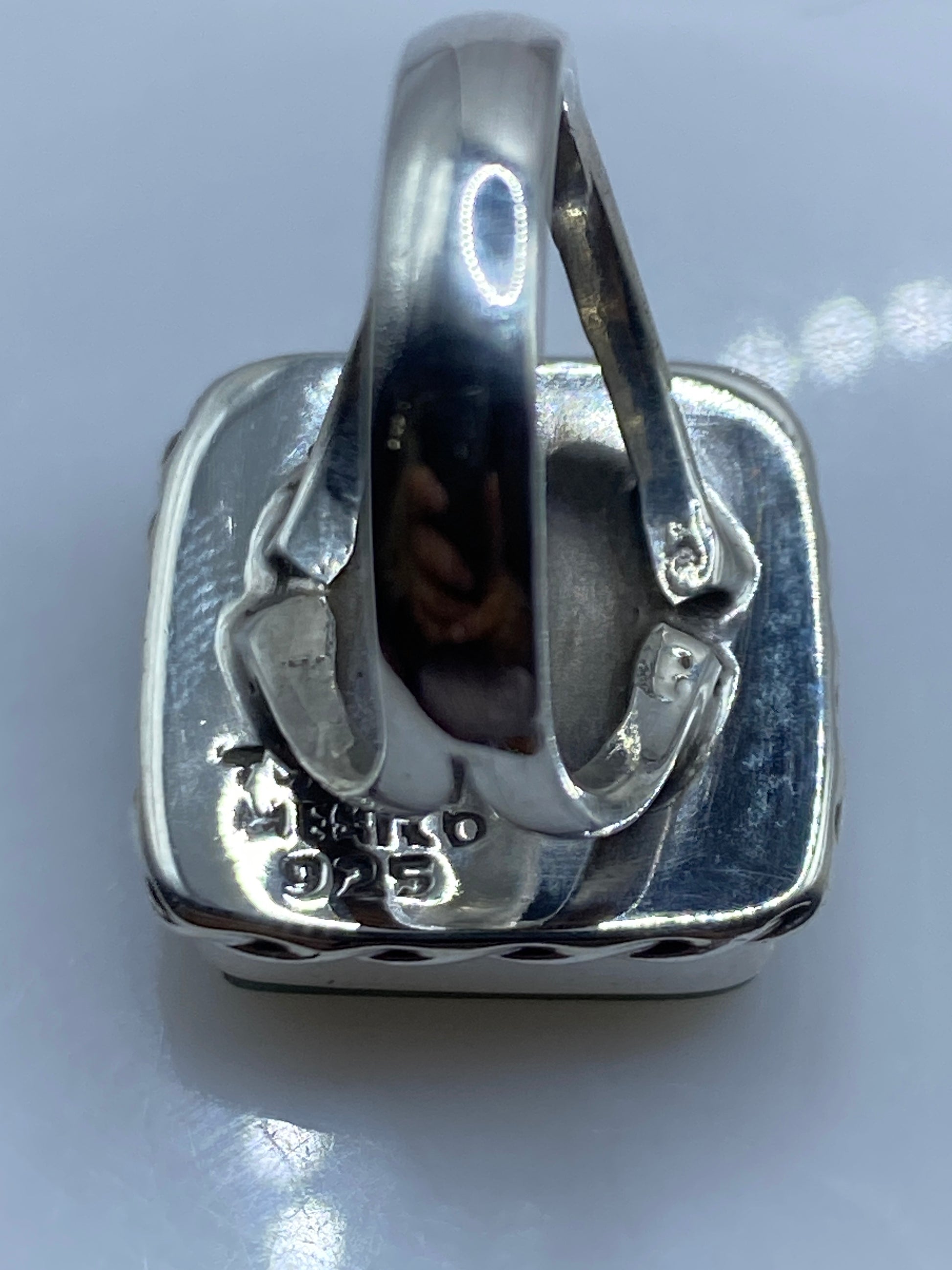 Anillo de Plata Turquesa Azul Cielo — Orla Trenzada Étnica — foto 5