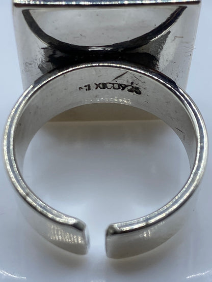 Anillo Ajustable Plata Geométrico con Piedra Central — Moderno — foto 5