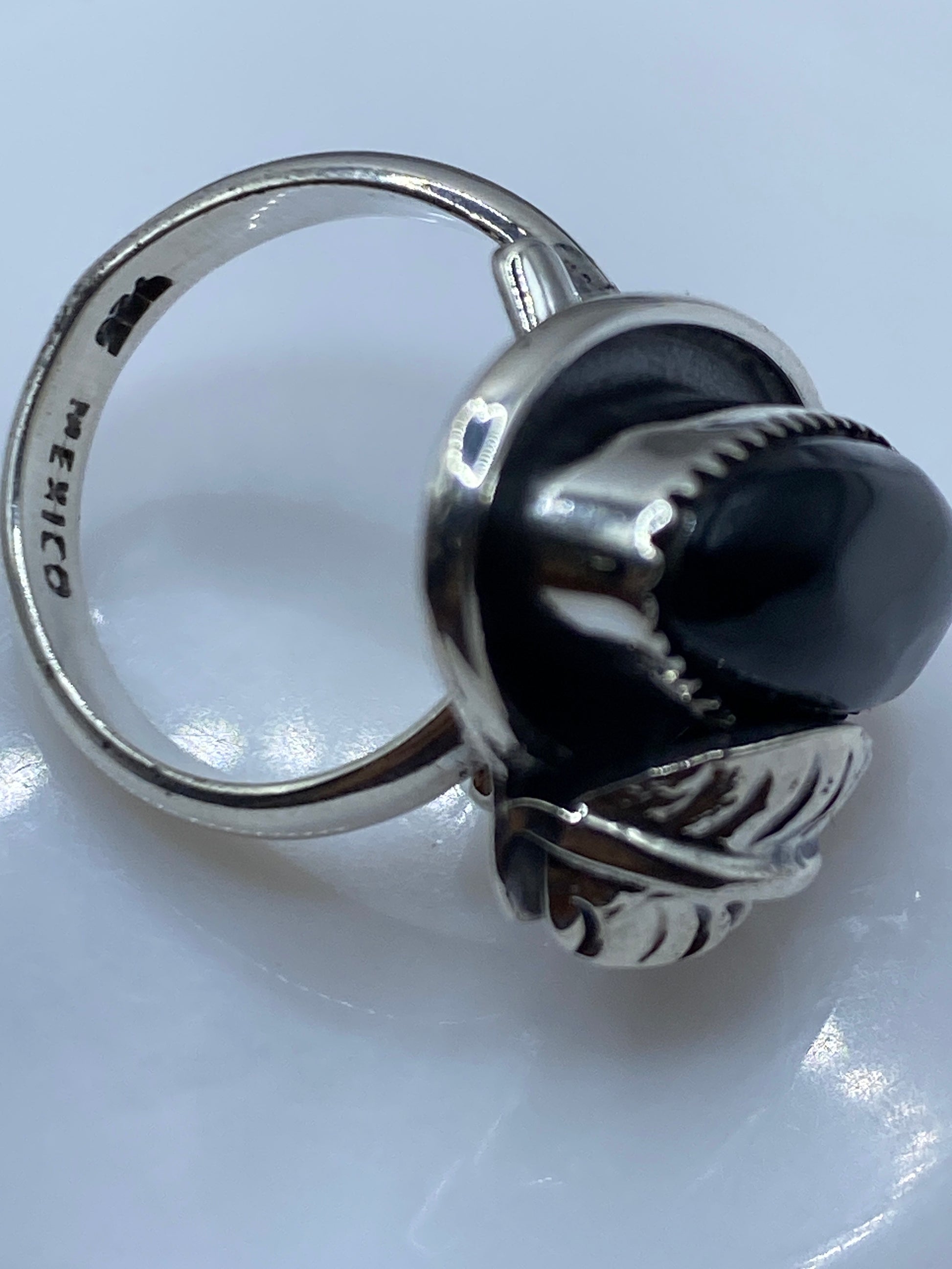 Anillo Ajustable de Plata Ónix Negro Escultural — foto 5