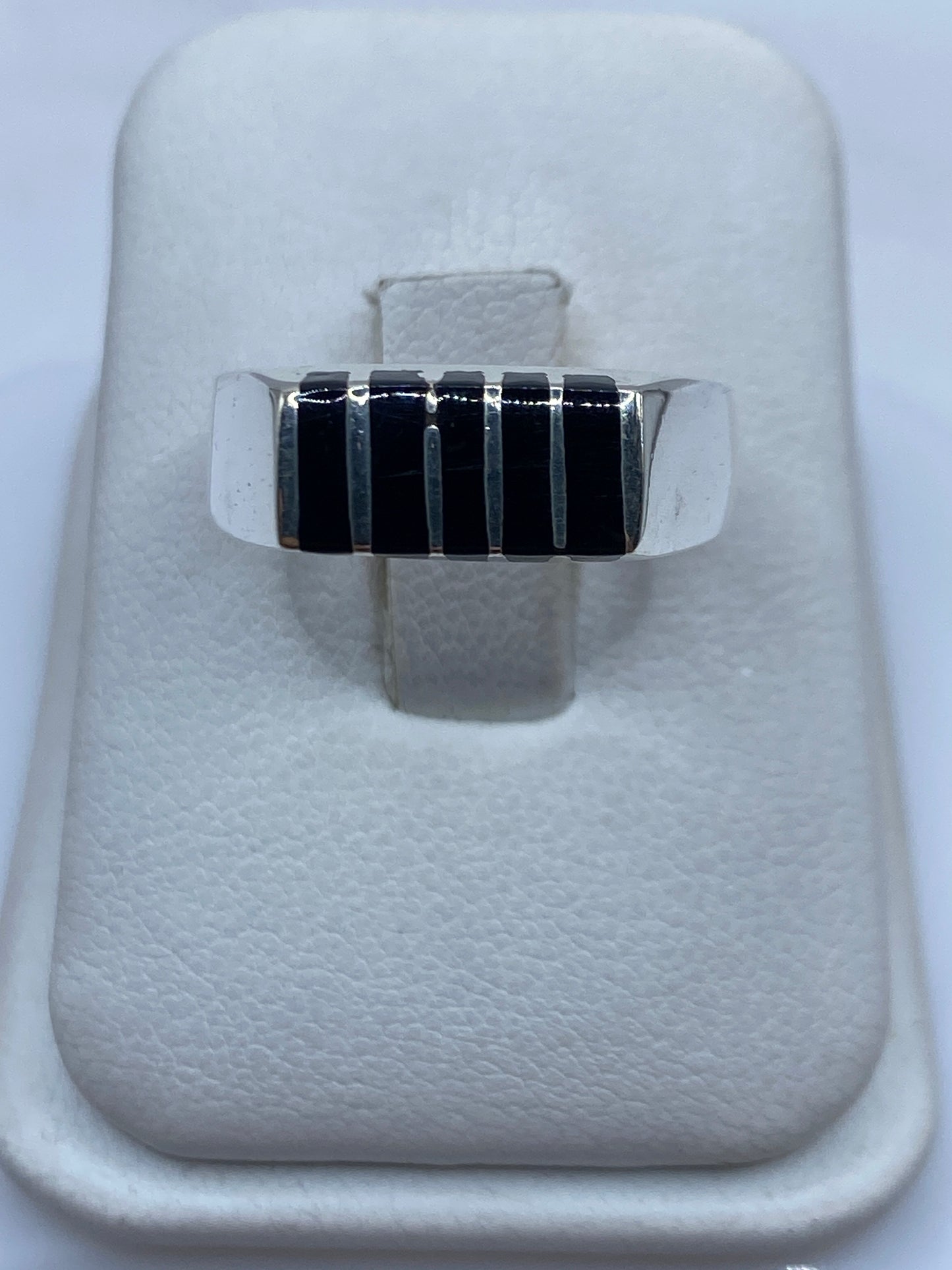 Anillo de Plata Ónix Negro Arquitectónico — Unisex Taxco — foto 1