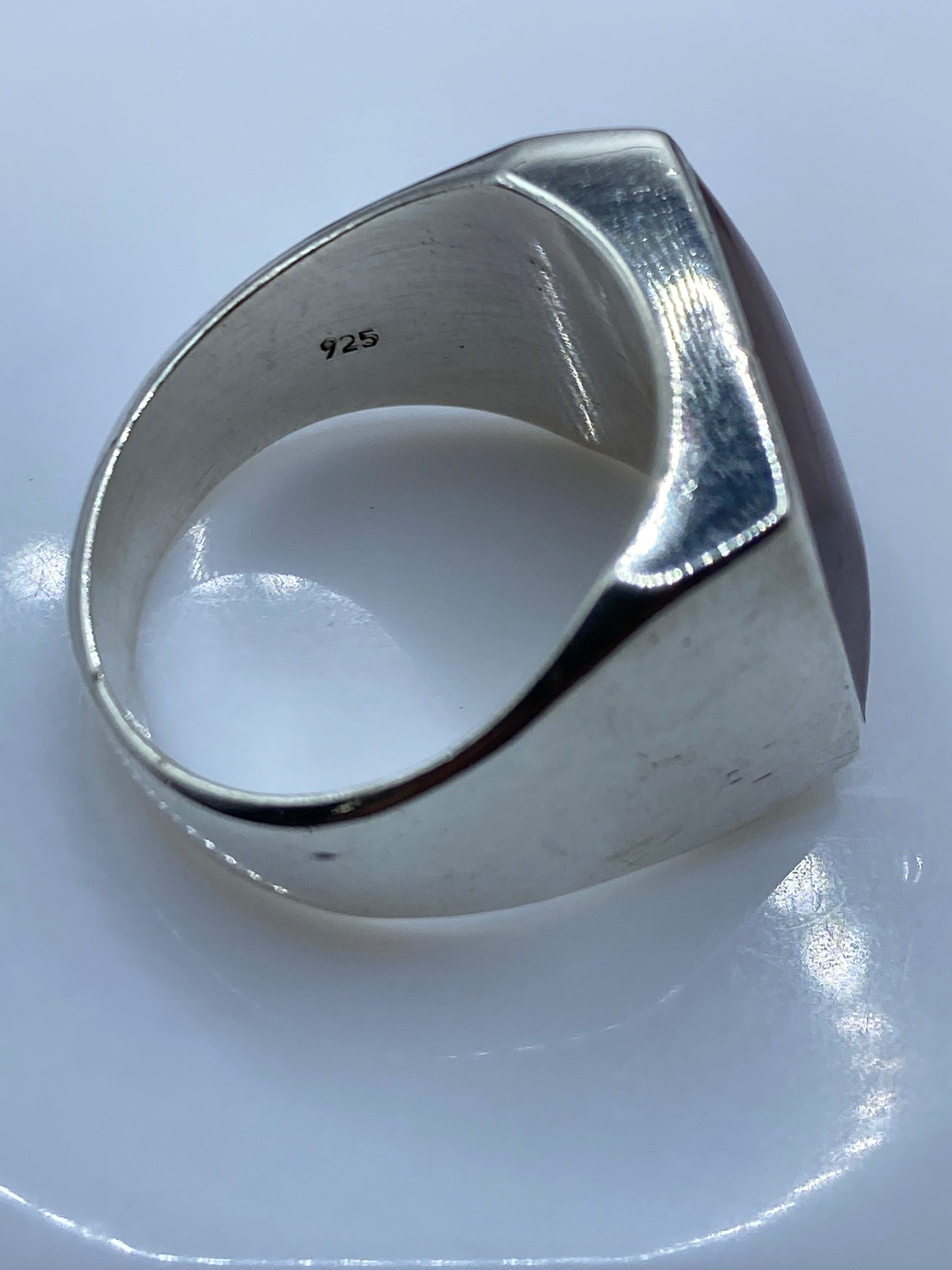 Anillo Sello Plata Coral Rojo — Masculino Taxco — foto 5